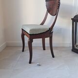 Pair of mahogany gondola chairs – Empire style – 20th century, restored