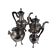 Empire style coffee and tea service in silver metal. Marked RM for Roux-Marquiand 20th century