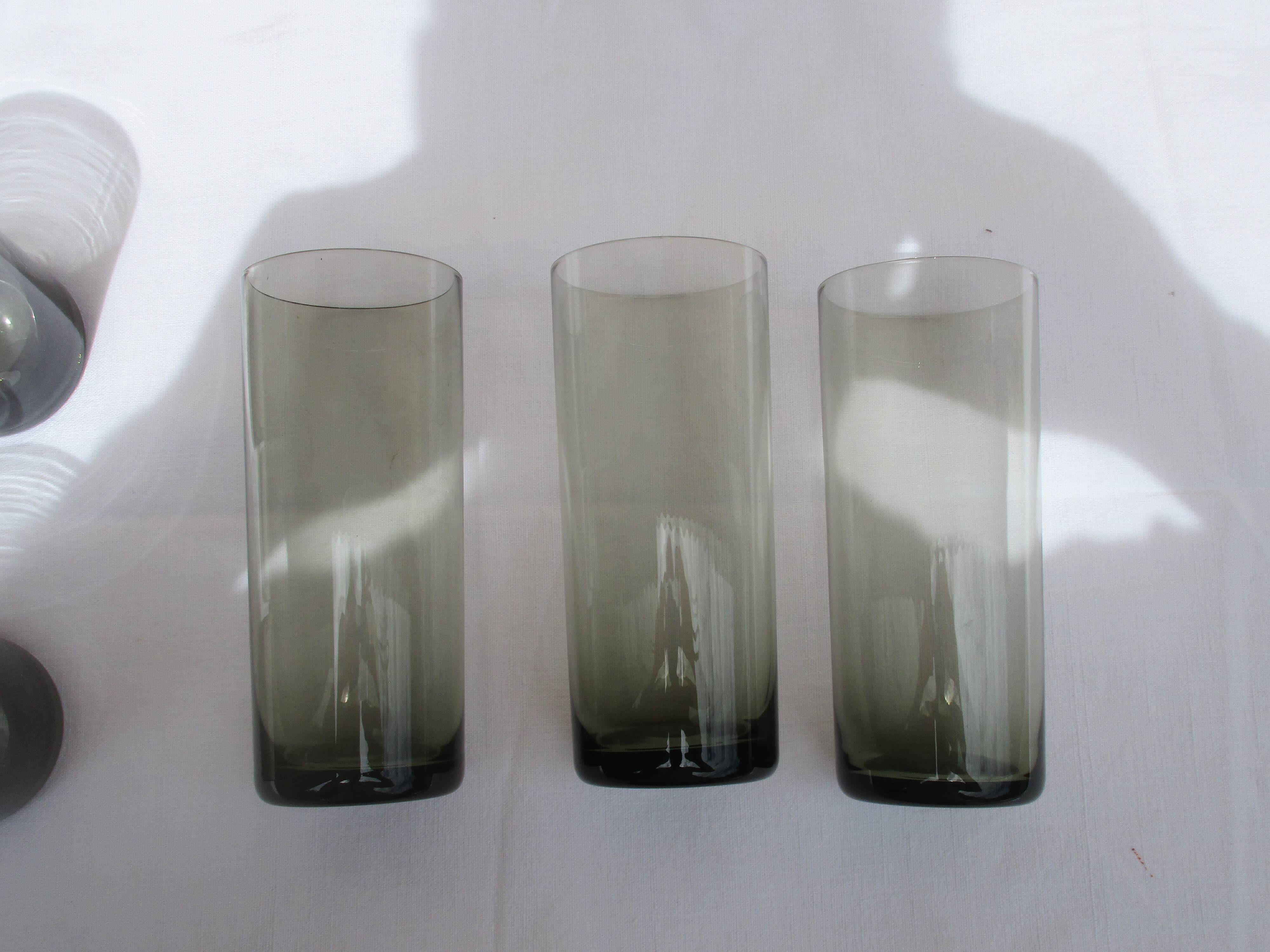 Set of 6 glasses glass tube smokes