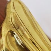Set of 2 italian Mid Century Modern brass leaf shaped wall lamps by Tommaso Barbi