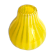 Art Deco glass vase, very small, ball shape with yellow and opalescent stripes