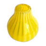 Art Deco glass vase, very small, ball shape with yellow and opalescent stripes