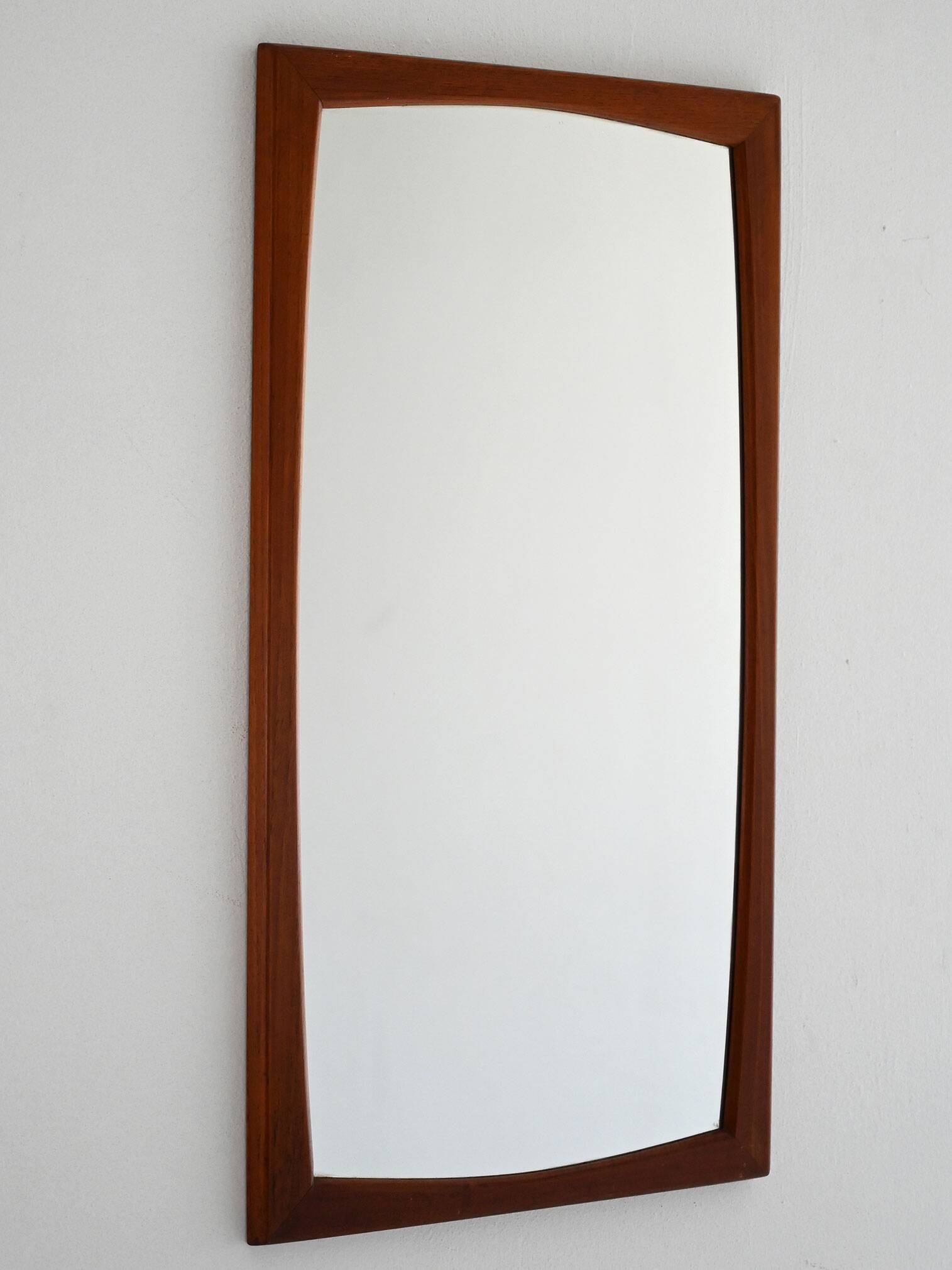 1950s/60s Danish Mirror by Aksel Kjersgaard in Solid Teak