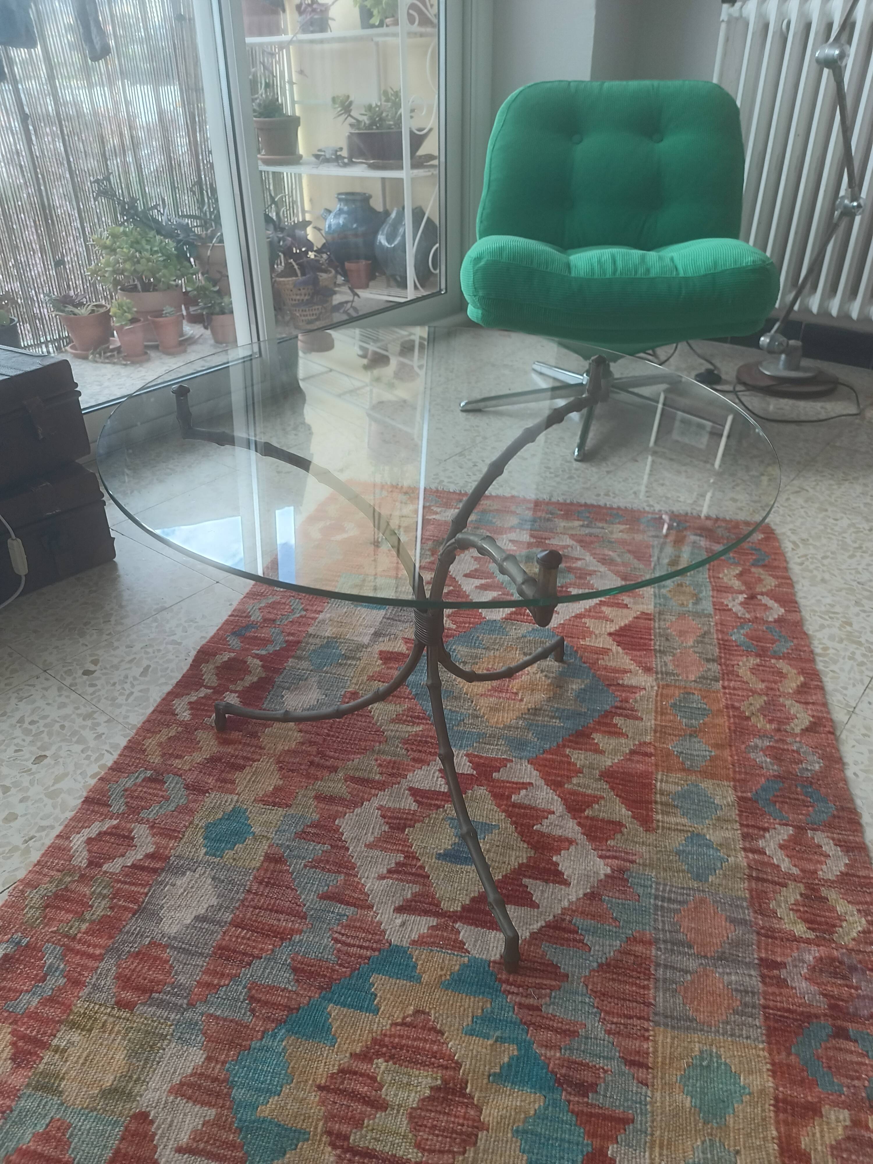 Bamboo decorative side table Maison Baguès