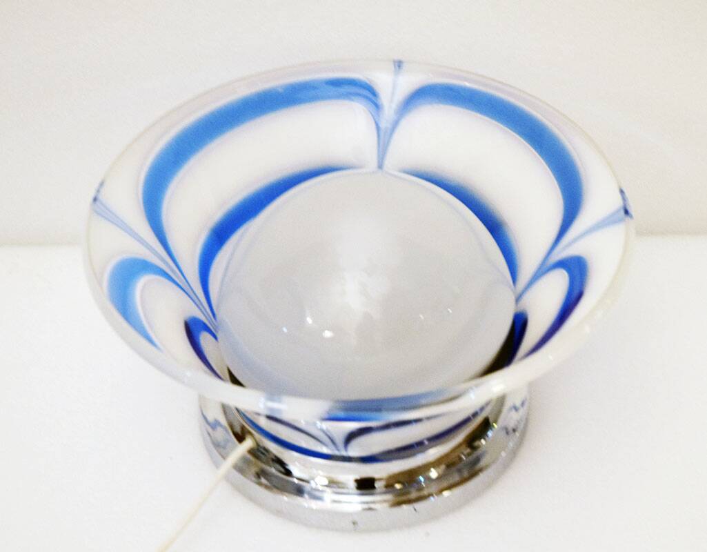 Mazzega Murano 70s table lamp with double glass