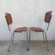 Set of 2 kitchen chairs in imitation leather from the 60s and 70s