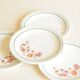 Vintage Dessert Plates (x4) – Floral Decor – Butterfly, Salins