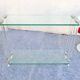 Console design Marais International en verre et plexiglas, vers 1980