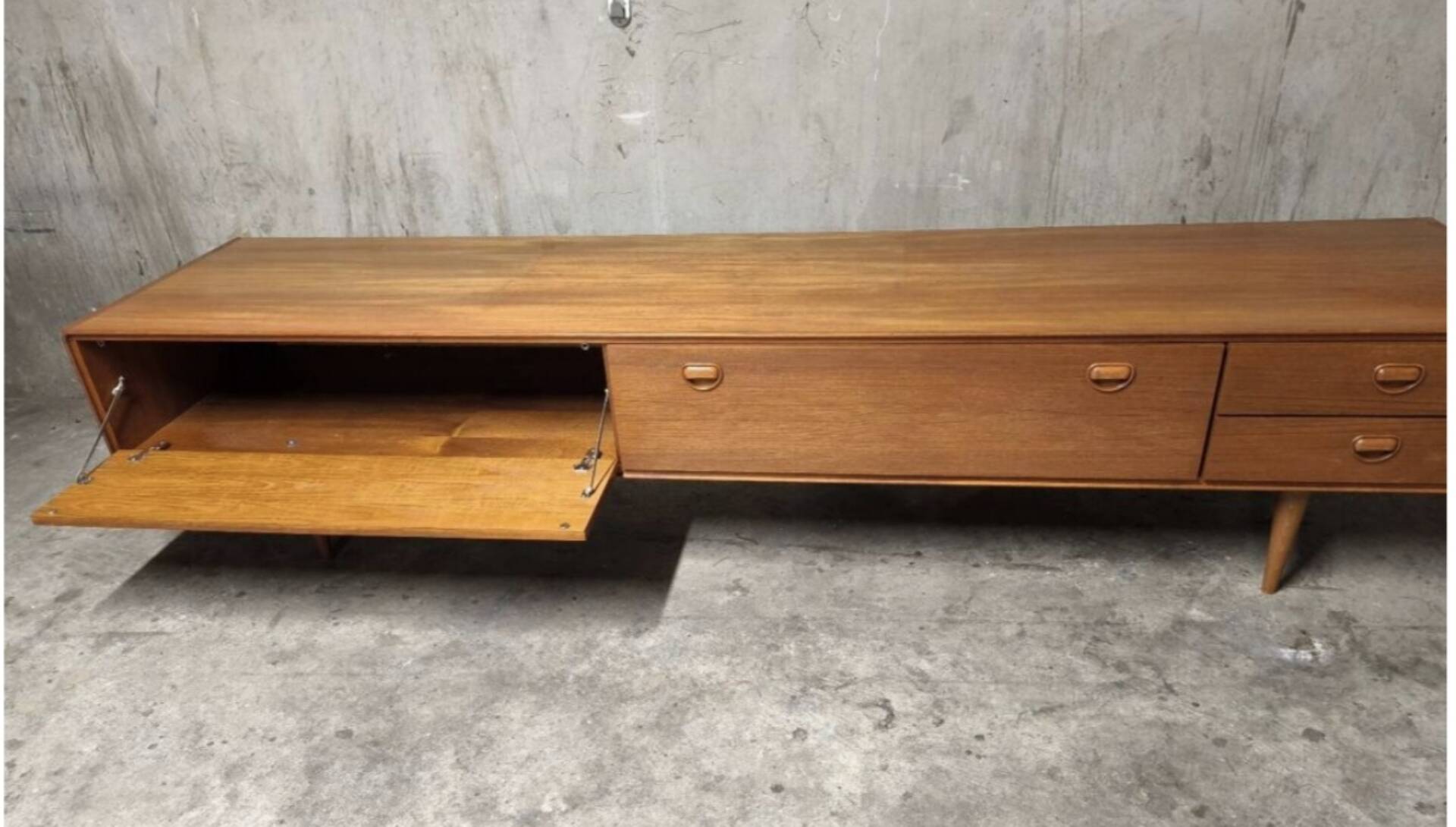 Vintage Scandinavian teak sideboards from the 1970s.