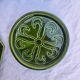 Vintage green glazed ceramic table set – Signature JG or