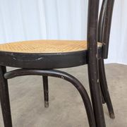 Vintage Bentwood Dining Chair: Black Thonet Style Cane Seat