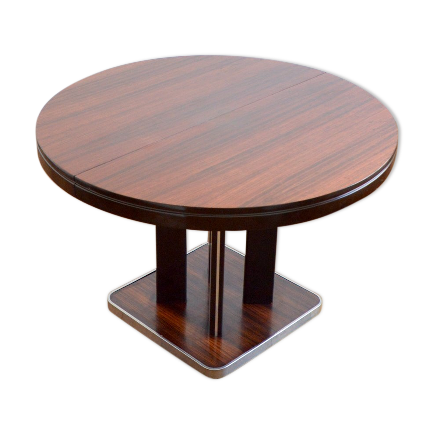 Round dining table with extension 1970s Italian design