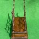 1950s Italian brass and wood wine rack with drawer
