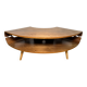 Mid-Century Modern Jual Havana Walnut Corner TV Stand Elegant Walnut Finish