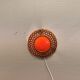 Wall light made from brown and red ceramic. Signed Norman Motala Sweden 1970s.