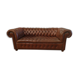 Light brown leather chesterfield sofa