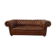 Light brown leather chesterfield sofa