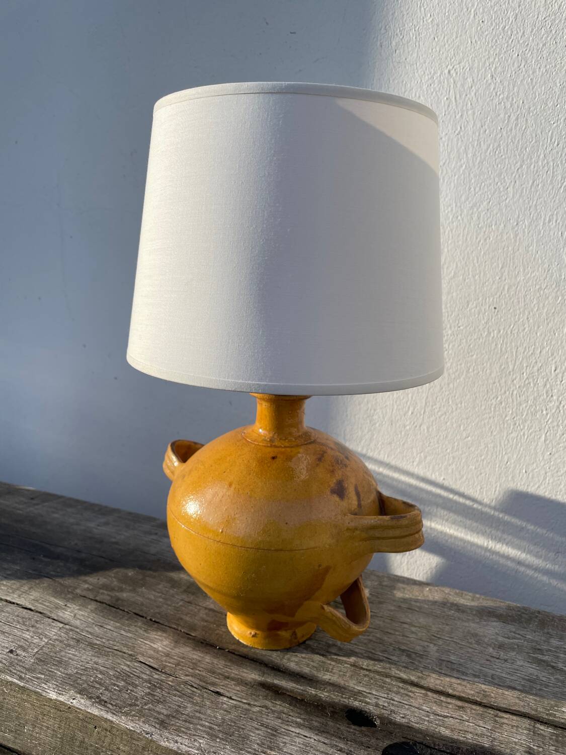 Lampe en céramique jaune Vallauris