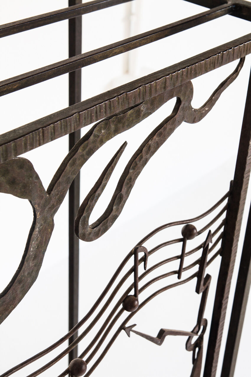 Old wrought iron structure. Vintage, futuristic. Handmade France, 1920