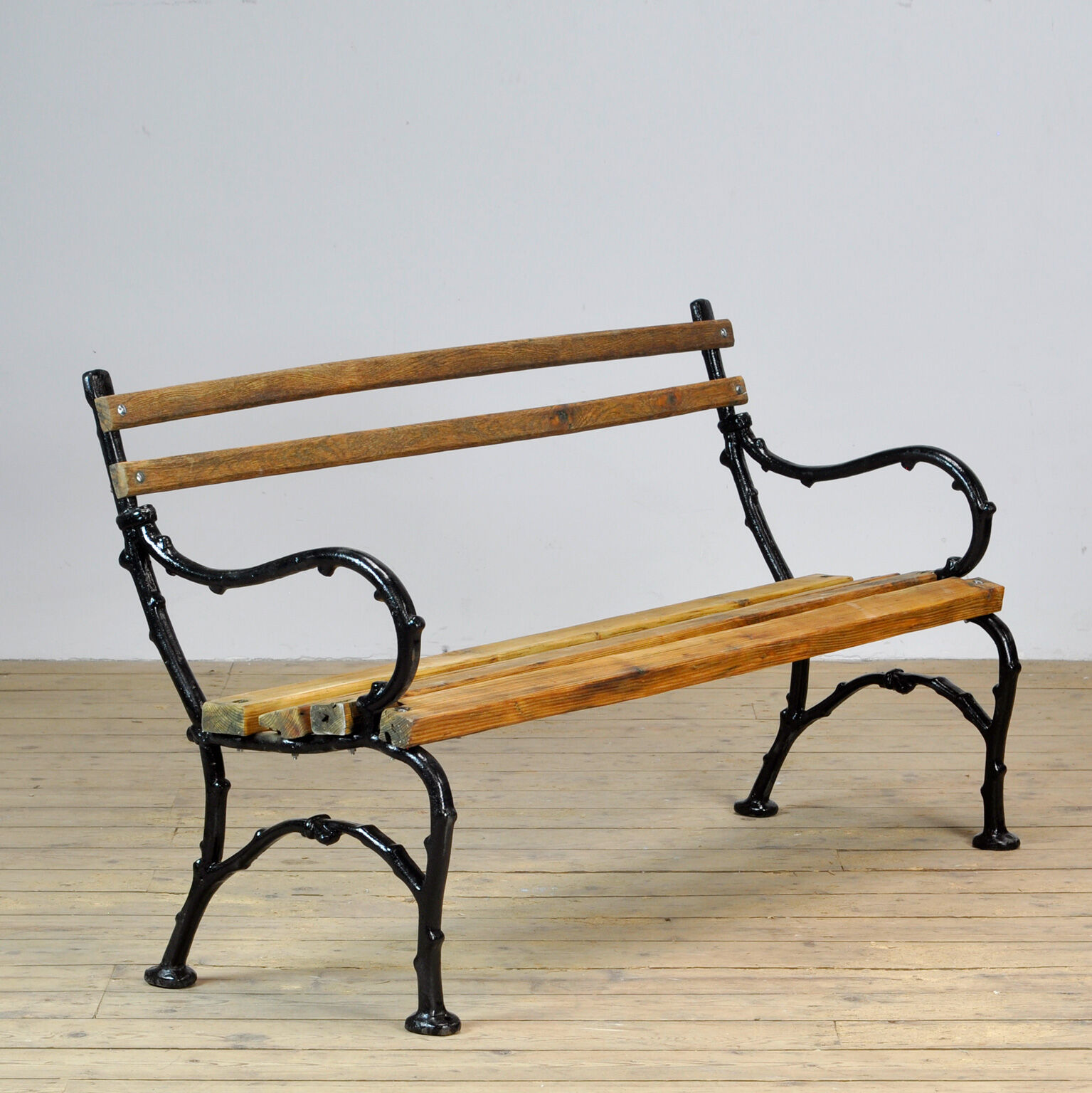 Cast iron and pine garden bench, 1930's
