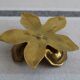 Golden brass candle holder