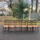 6 old wooden straw chairs