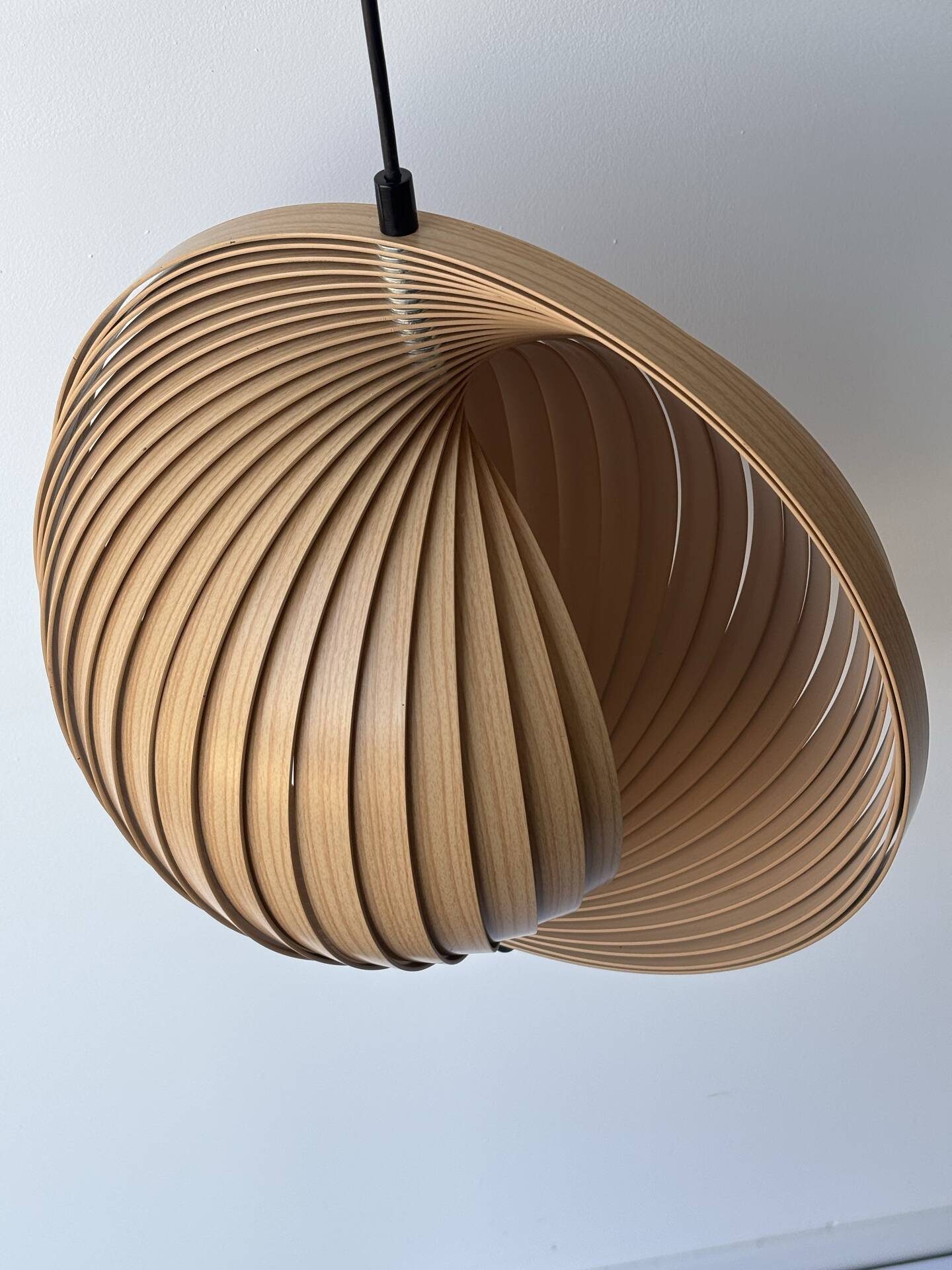 Spherical suspension, wooden slats, 1970