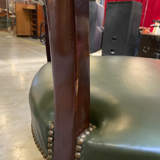 Empire style office armchair in green leather