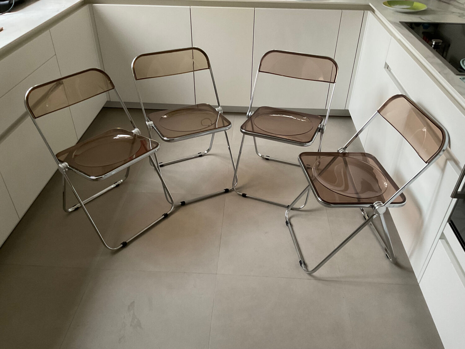 Plia 5 chairs by Giancarlo Peretti for Castelli vintage
