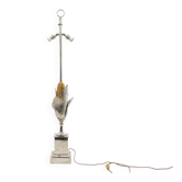 Pied de lampe Épis de maïs Maison Charles en bronze argenté 1970