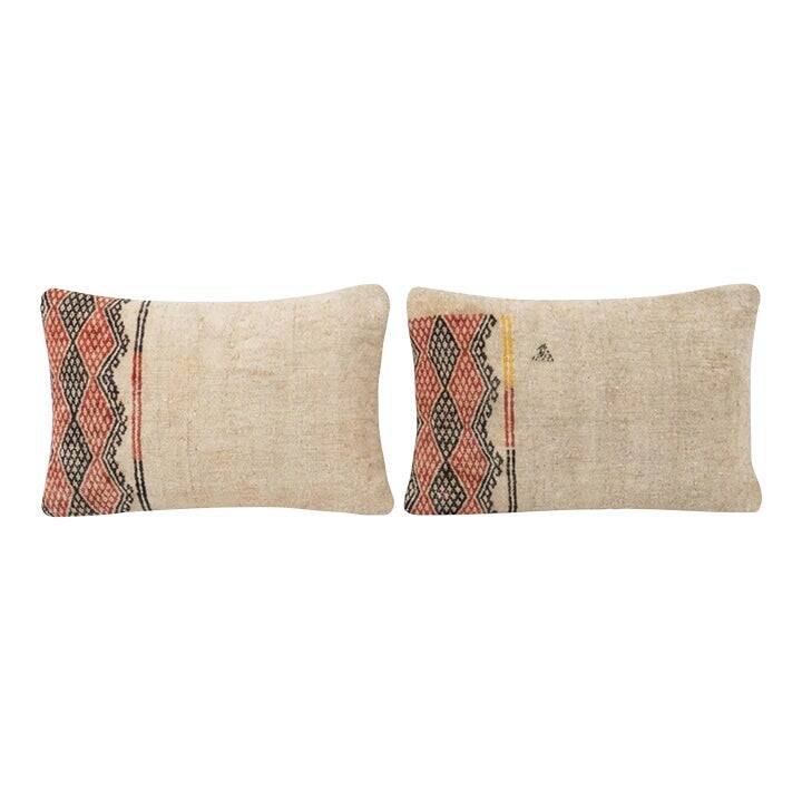 Set of 2 vintage kilim cushion covers 41x61 cm