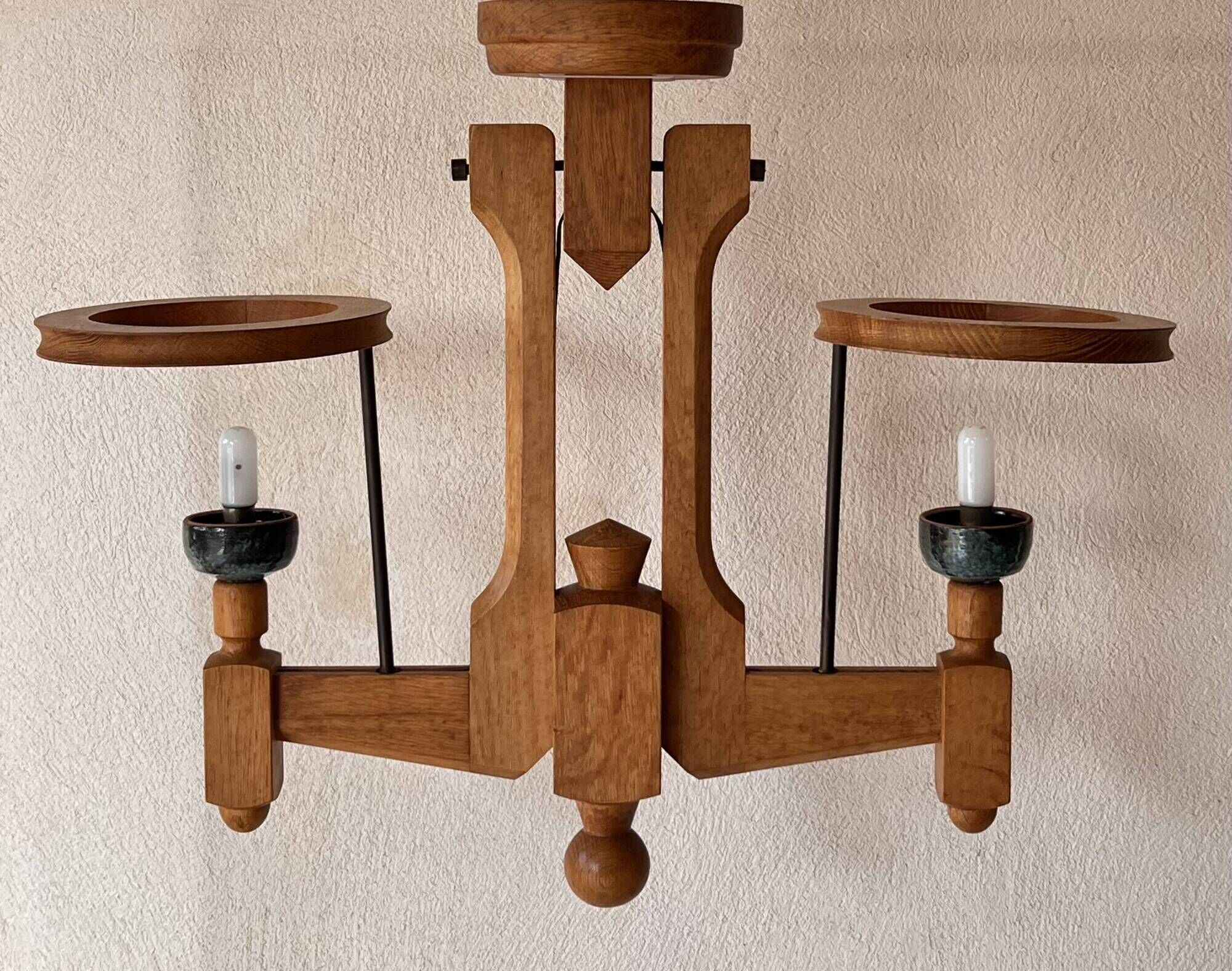 Two-light chandelier by Guillerme and Chambron for "Your House", France 60s.