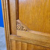 Art Deco serving trolley, cupboard on wheels in light wood.