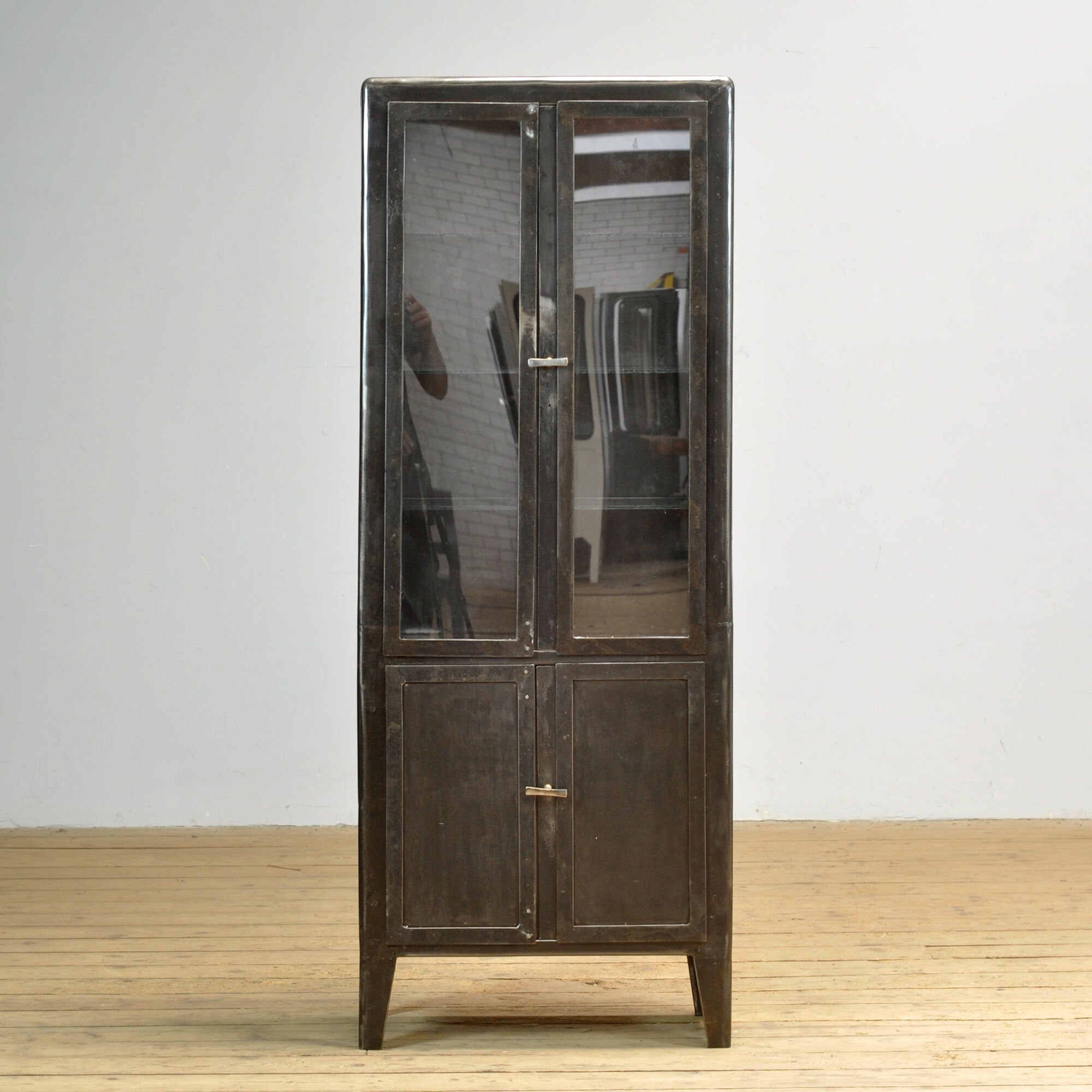 Polished iron medicine cabinet, 1930s