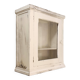 Glazed wall-mounted medicine cabinet in patinated wood