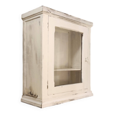 Armoire à pharmacie vitrée murale bois patiné