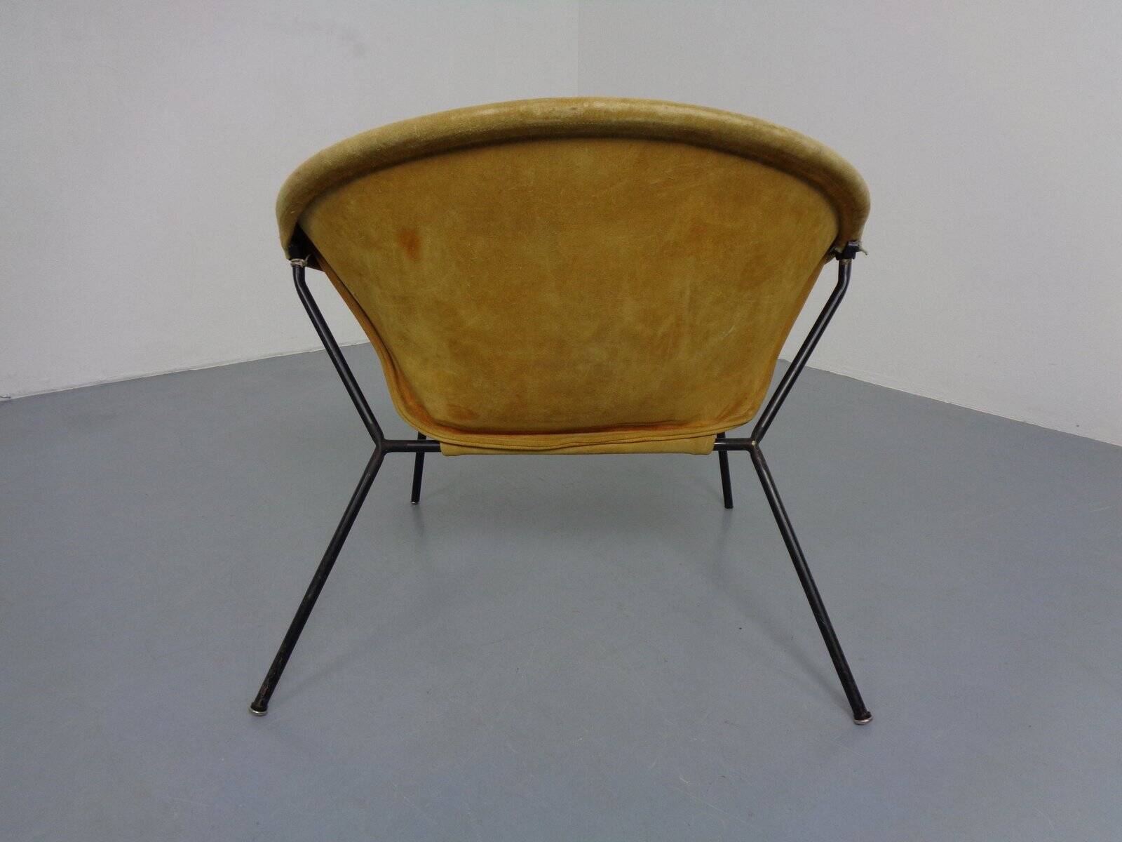 Danish Suede Folding Balloon Chair by Hans Olsen for Lea, 1960s