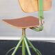 Vintage architect's workshop chair BAO green and chocolate leather