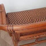 Vintage -Braided rattan sofa - chevron pattern