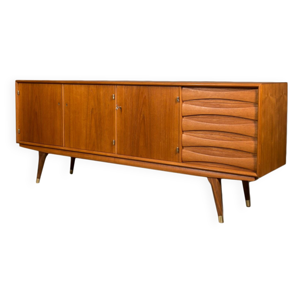 Enfilade en teck par Sven Andersen, Norvège 1950
