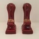 Pair of art deco sconces in bordeaux and gold ceramics