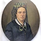 Tableau huile sur toile XIX portrait Chevalier d’Eon