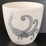 Vintage milet Sèvres peacock pot cover