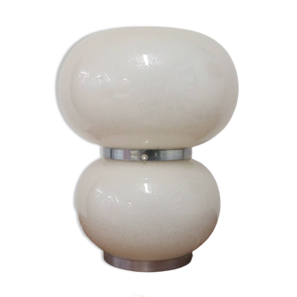 Murano pulegoso glass double shade table lamp Mazzega 1970s