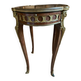 Table de salon style transition Louis xv-Louis xvI marqueterie et bronze