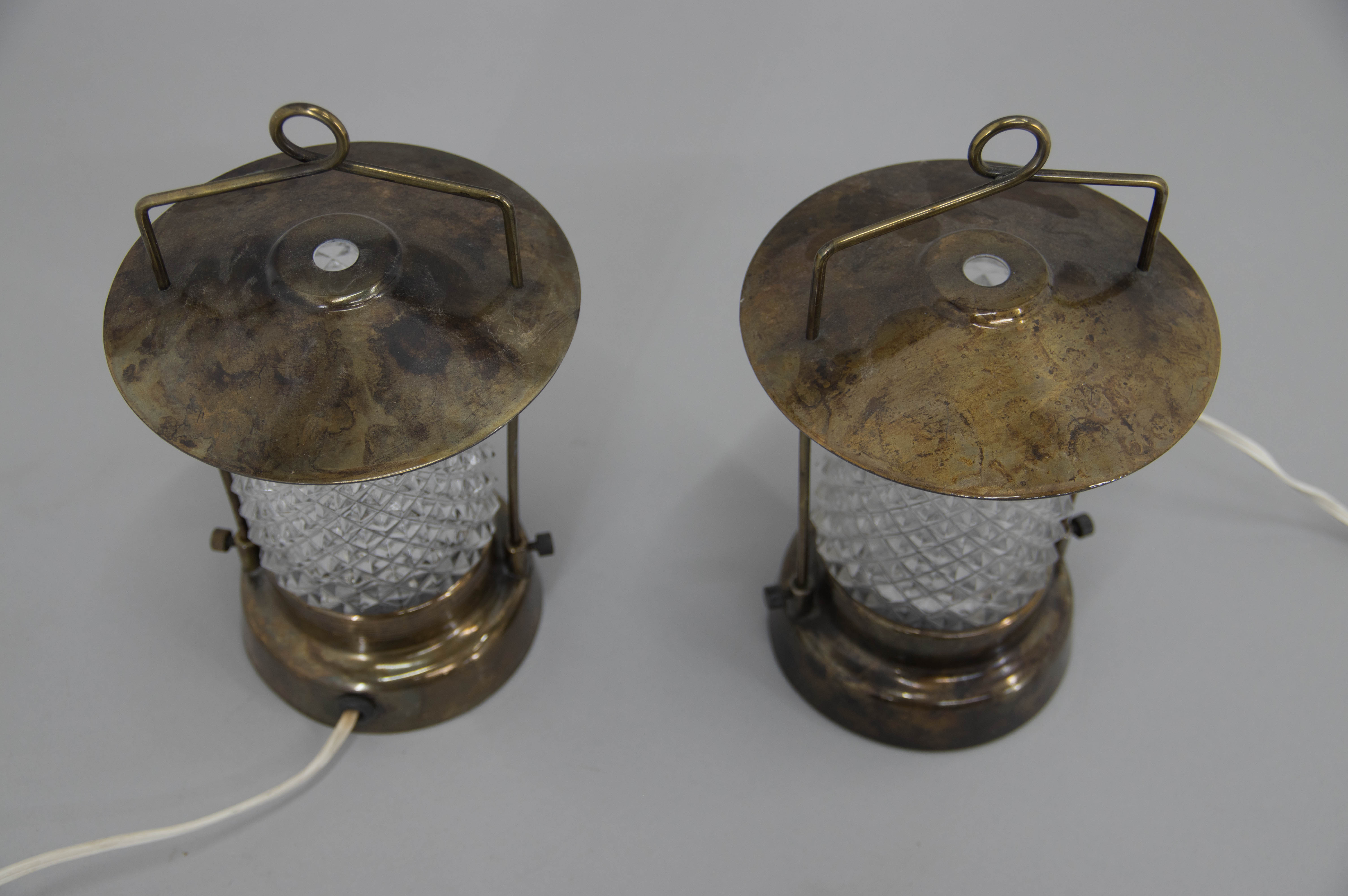 Set of Two Table Lamps, Czechoslovakia, 1970s