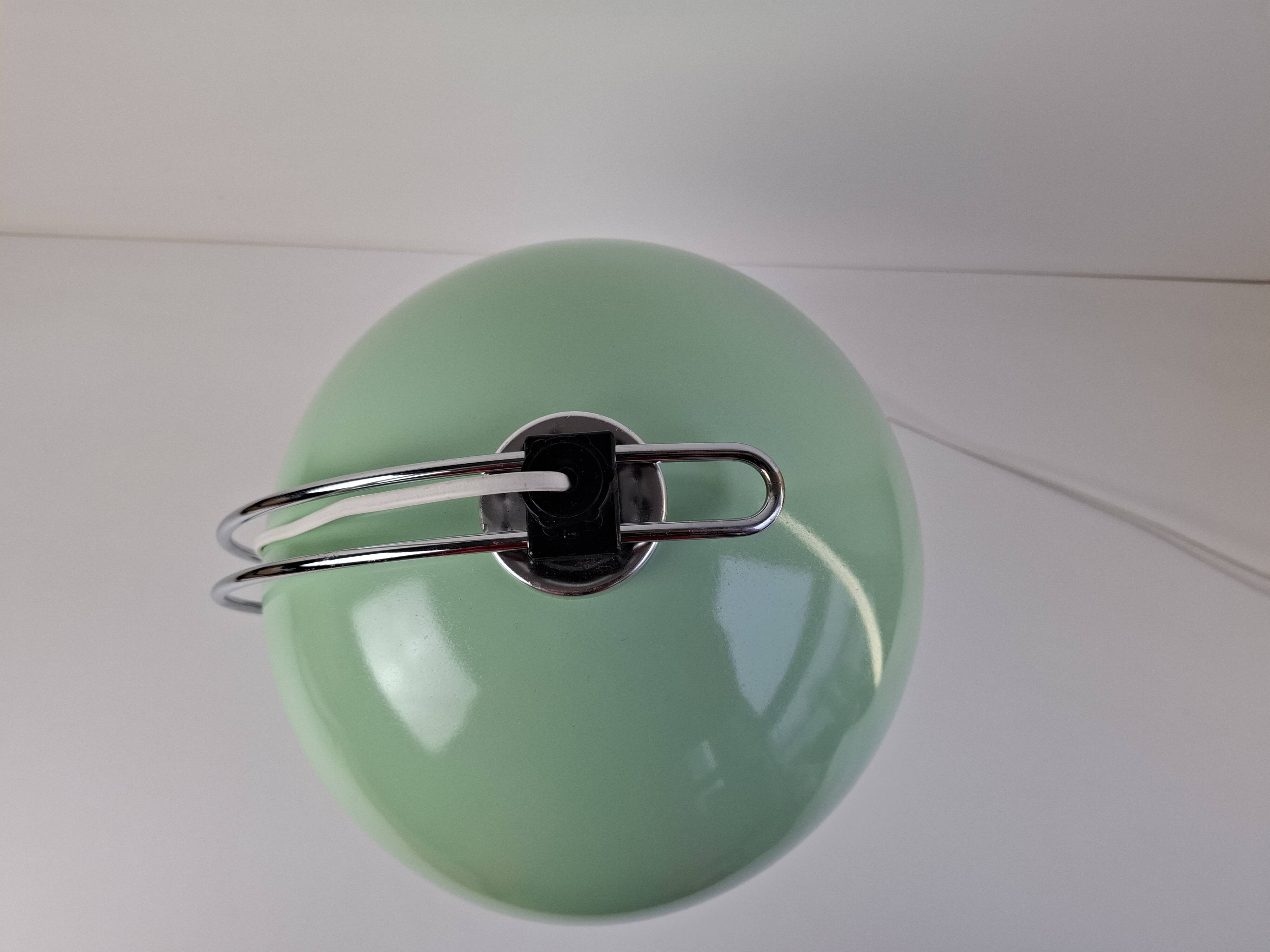 Mid-Century Mint Green Czech Desk Lamp with Chrome and Adjustable Shade