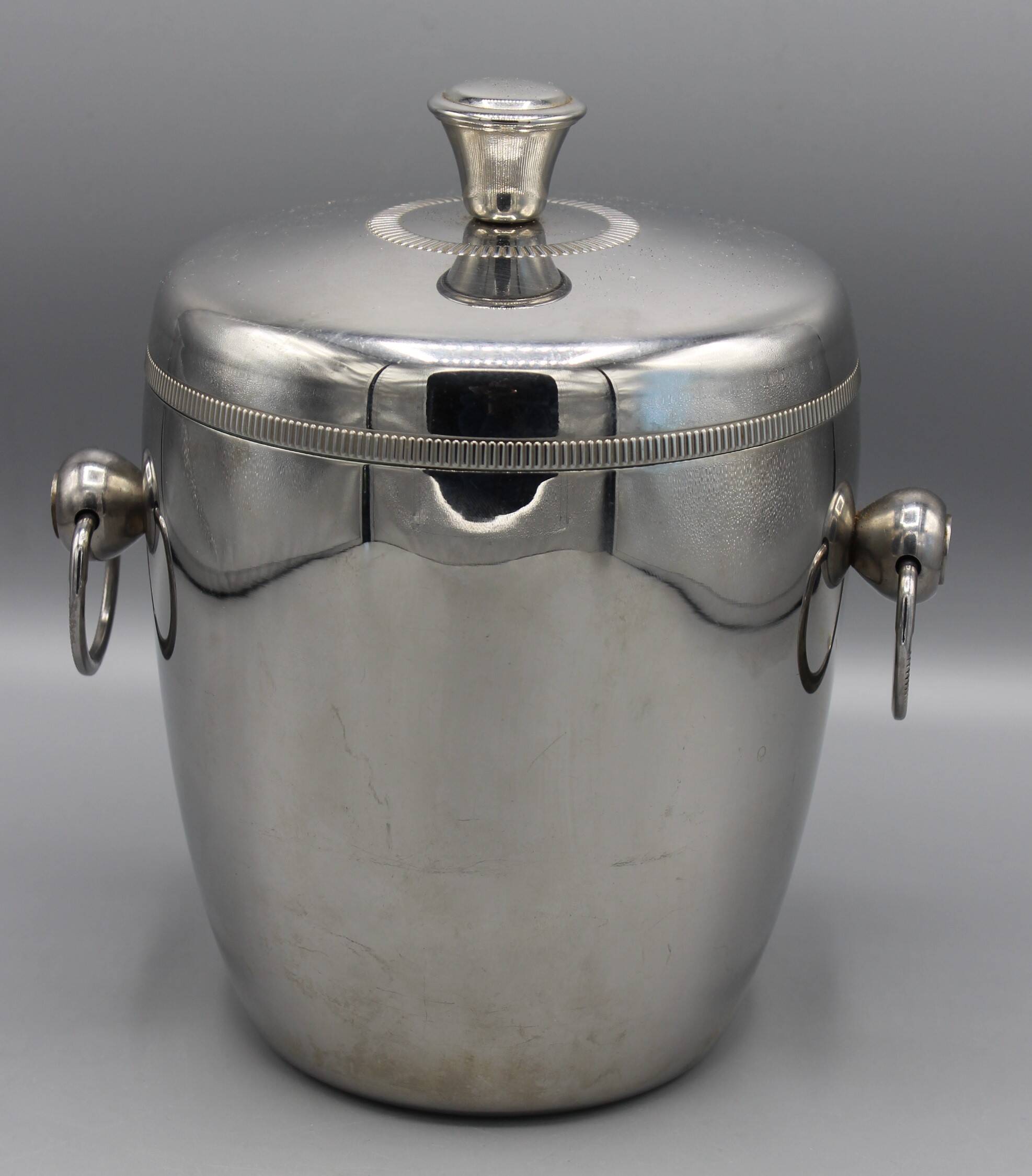 Stainless steel and plastic ice bucket - vintage 70