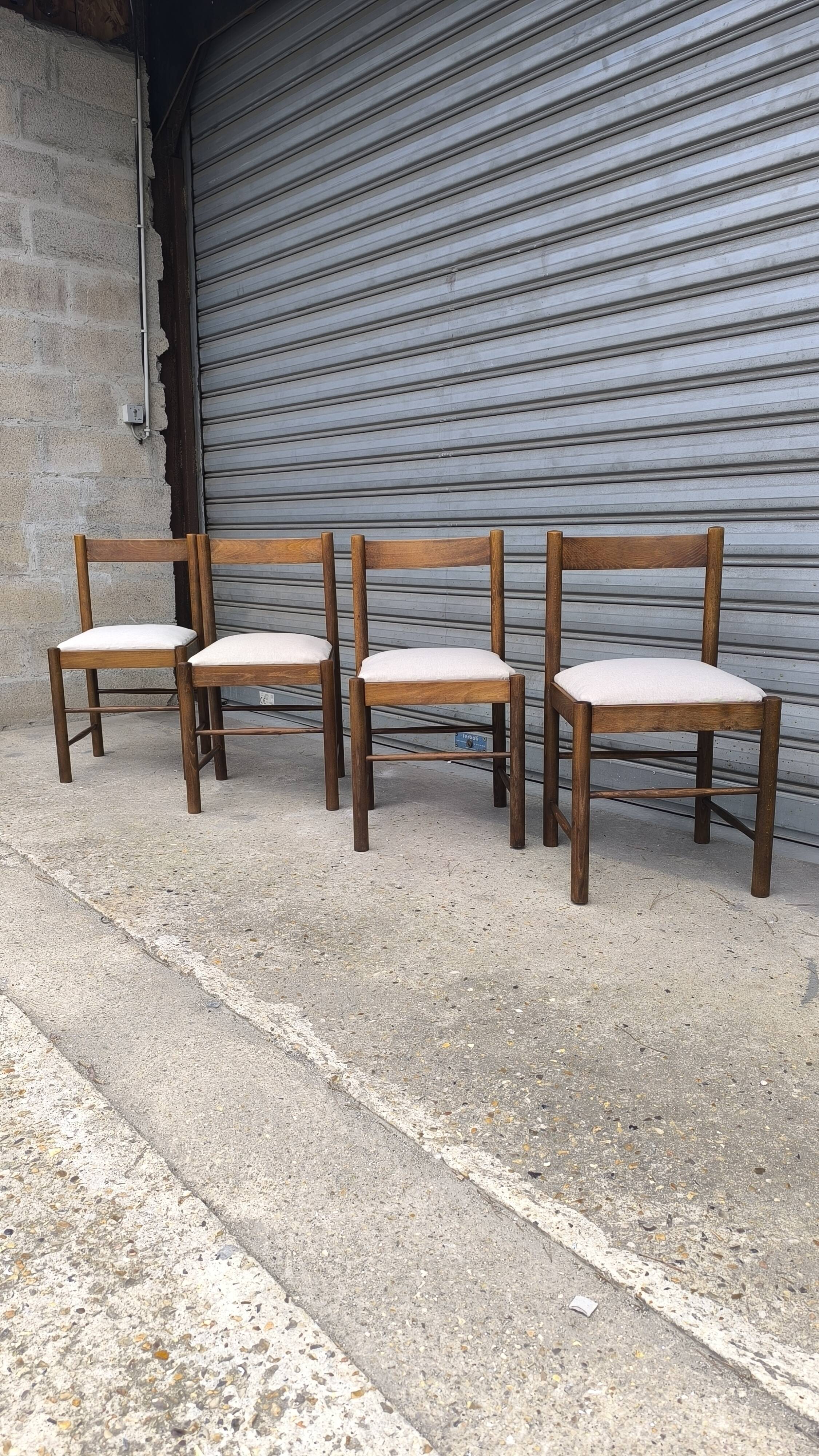 Set of four brutalist chairs 1950