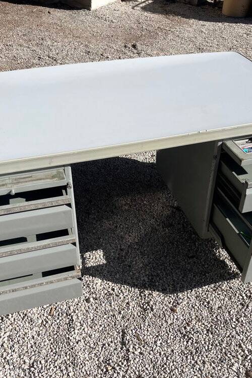 Vintage metal desk from the 1940s/50s.